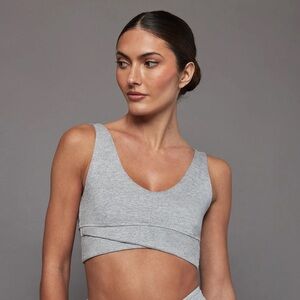 Carbon38 Wrap Bra In Heather Melt - Silver Heather NEW